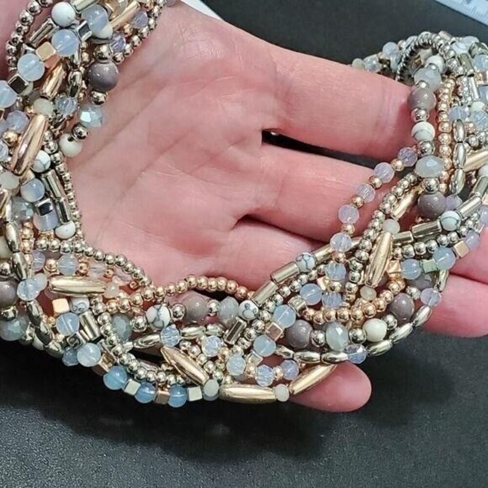 Charming Charlie mixed braided beads necklace 18"